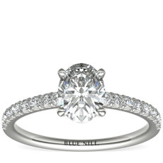 French Pavé Diamond Engagement Ring in 14k White Gold (0.24 ct. tw.)